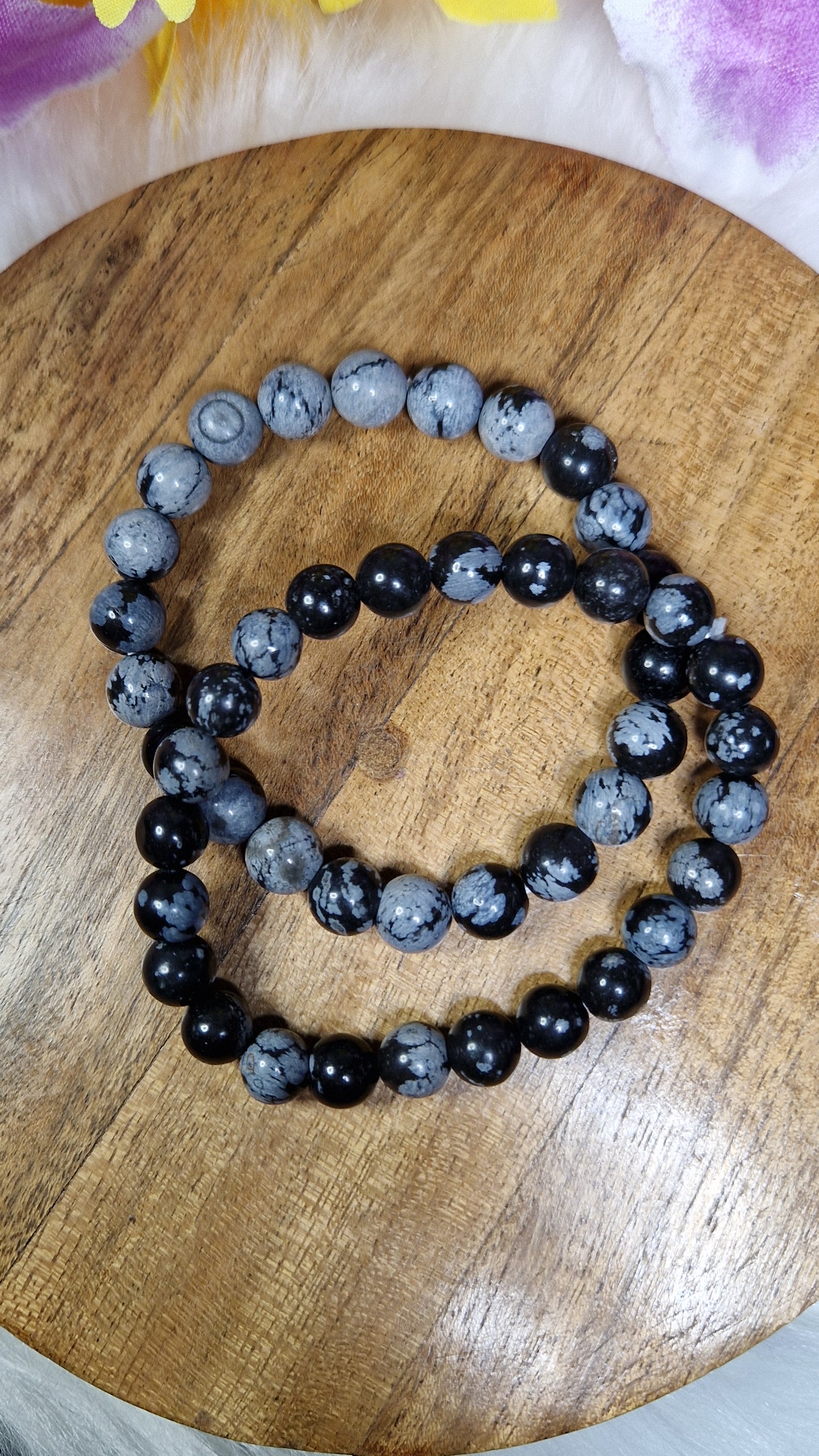 Snowflake Obsidian Bracelet