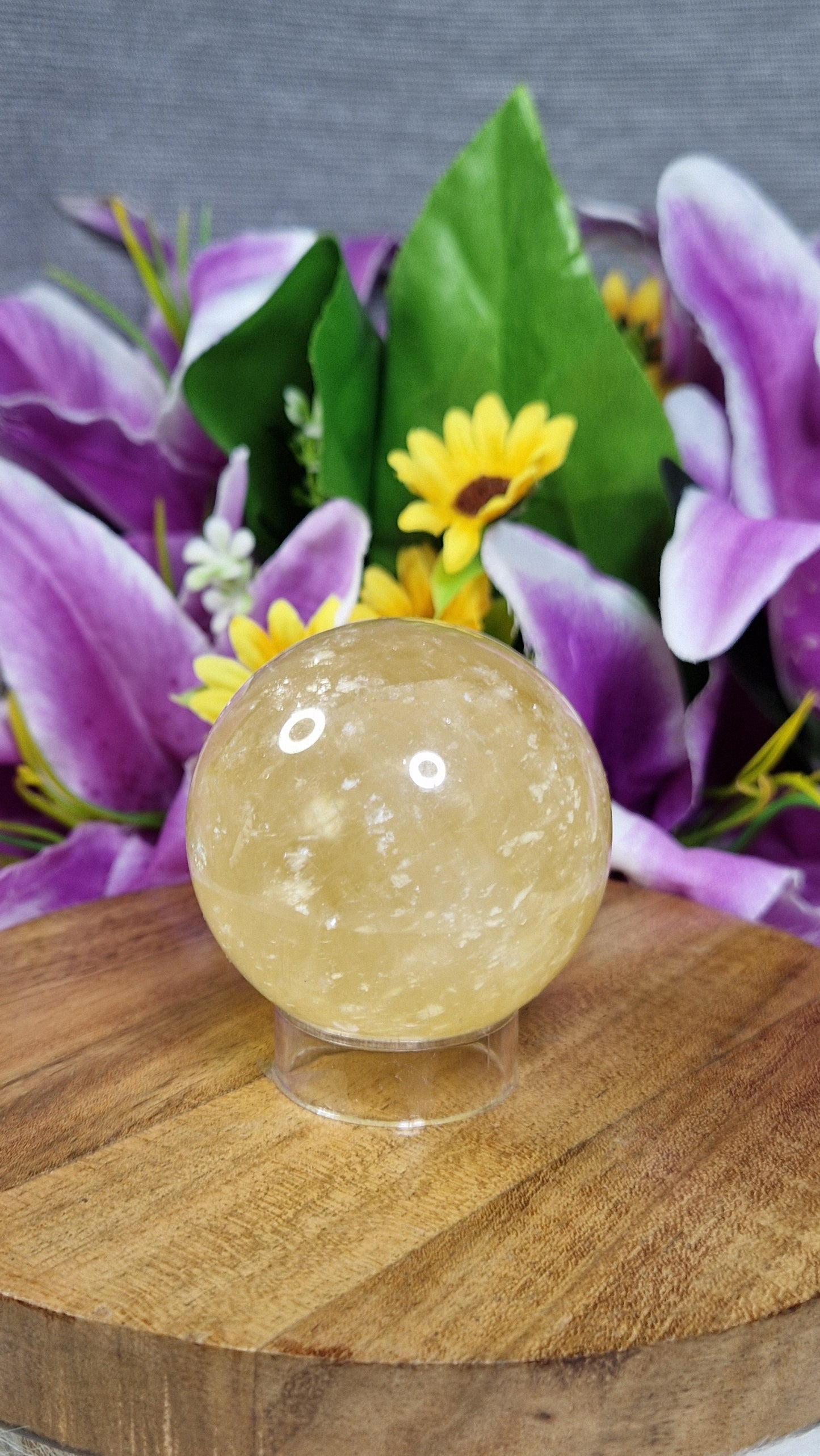 Honey Calcite Sphere - 109