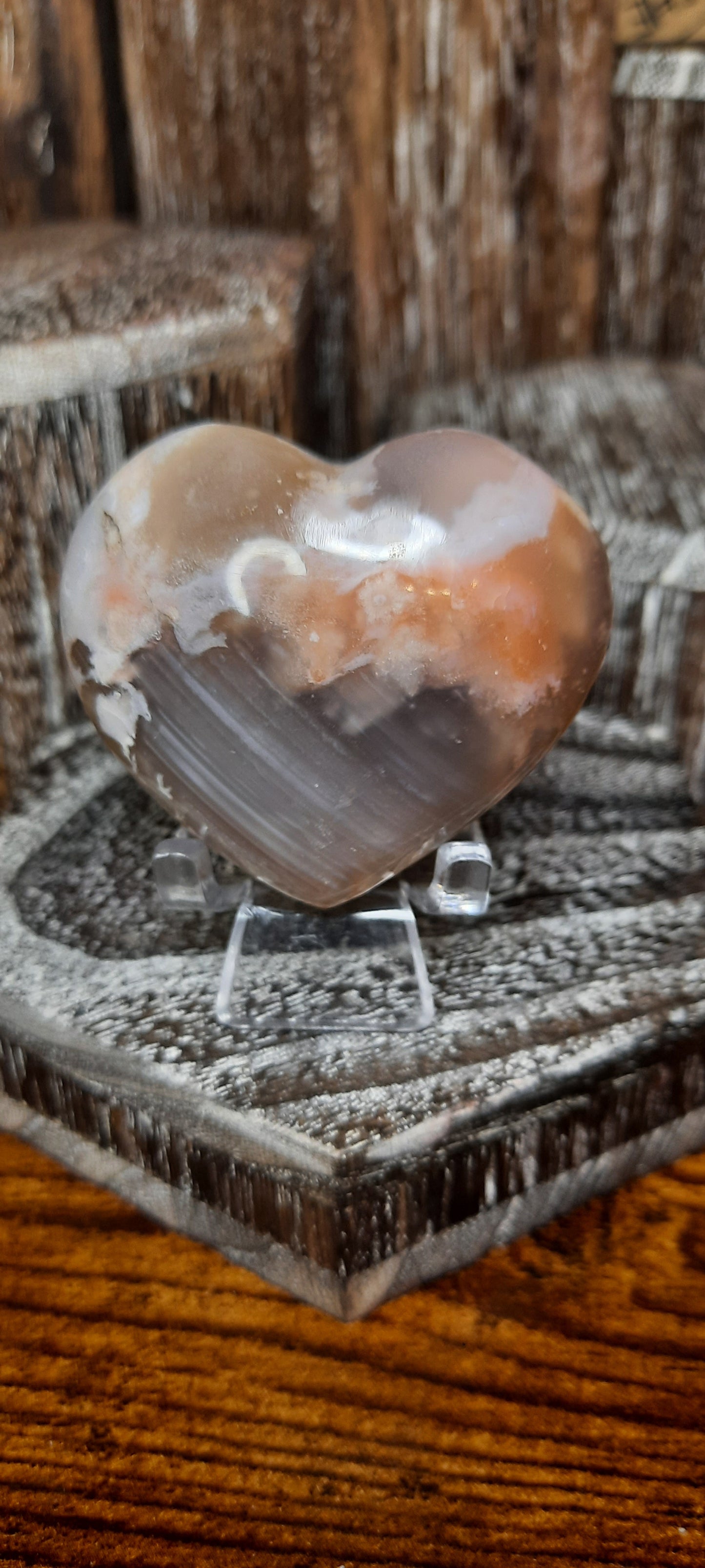 Flower Agate Heart - 74