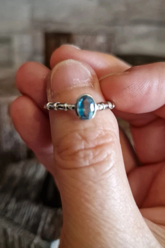 Topaz Round Adjustable Ring