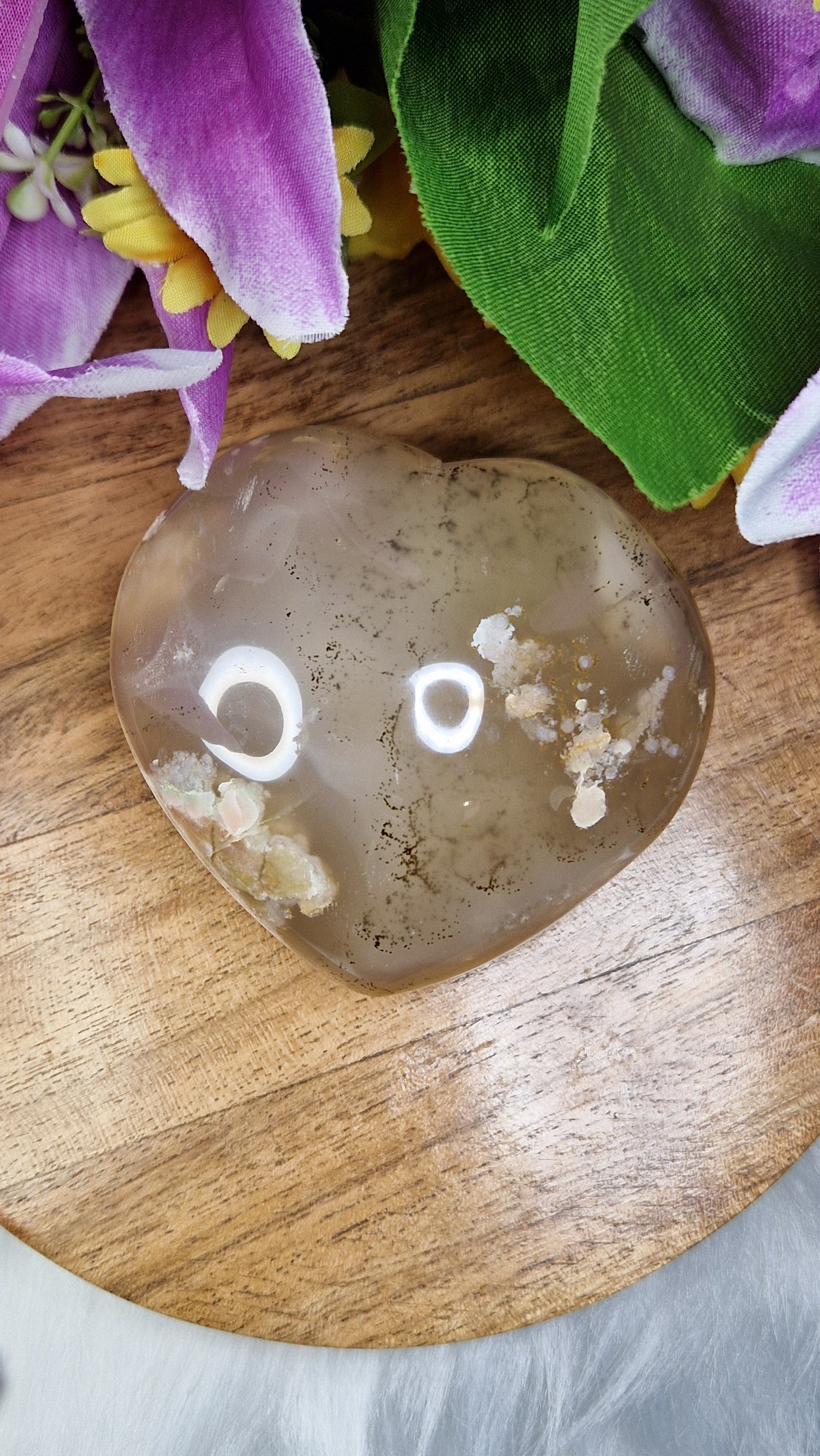Flower Agate Heart - 483
