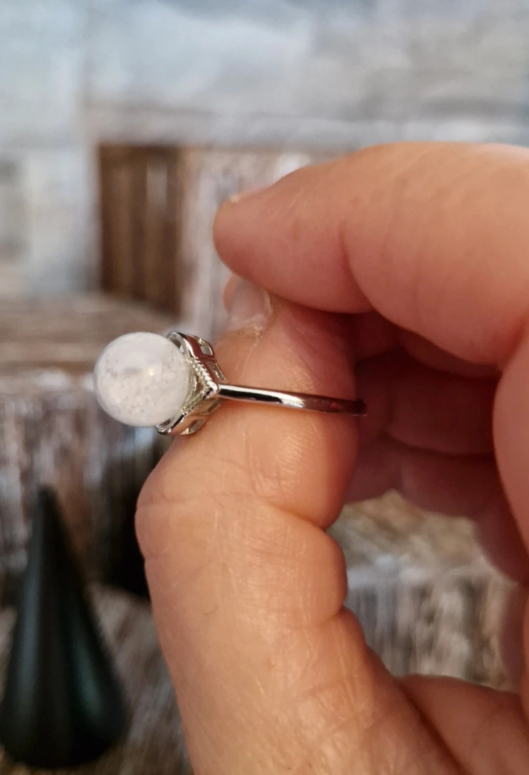Blue Lace Agate Adjustable Ring