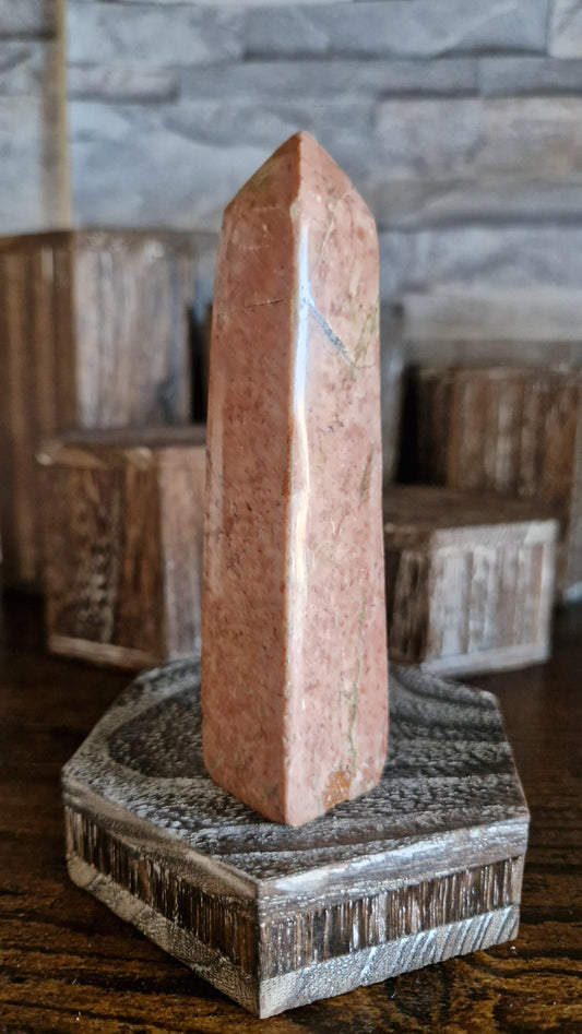 Pink Plume Agate Tower - 54