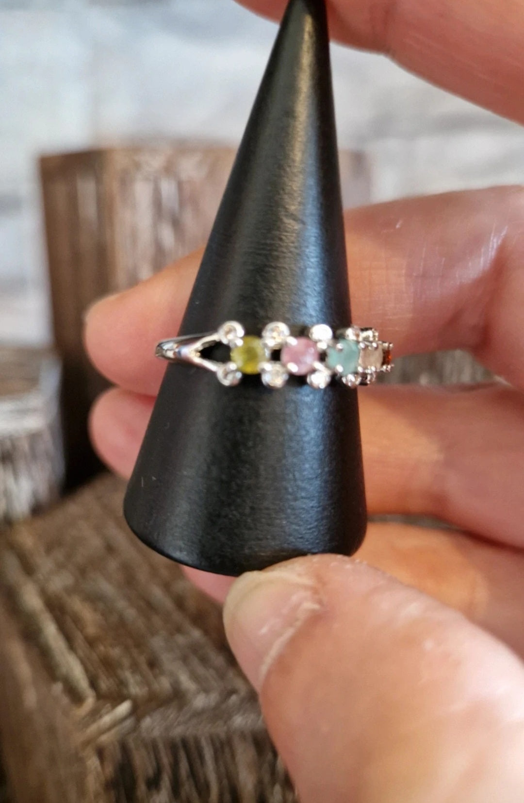 Mix Tourmaline Adjustable Ring