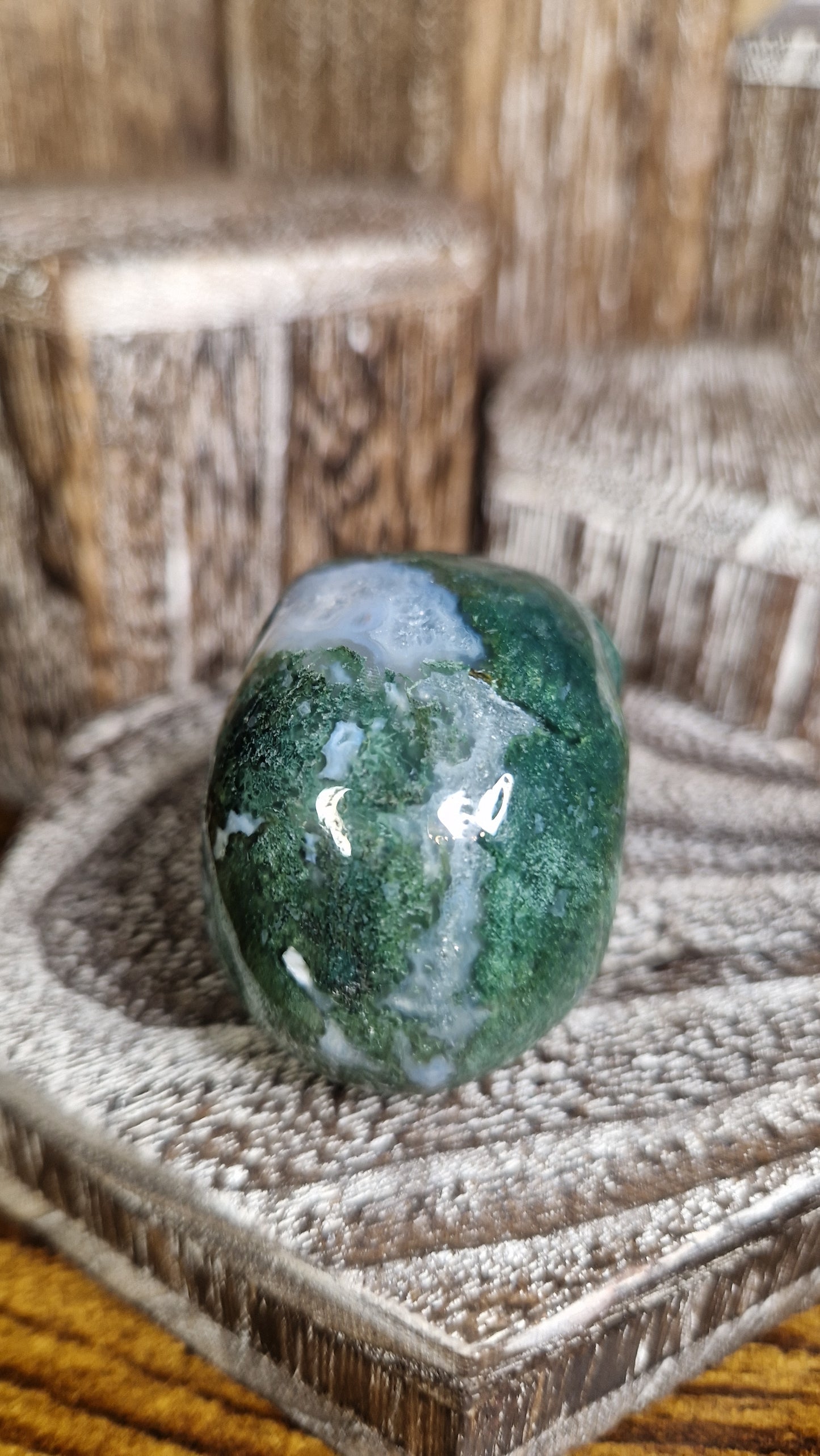Moss Agate Skull - 20