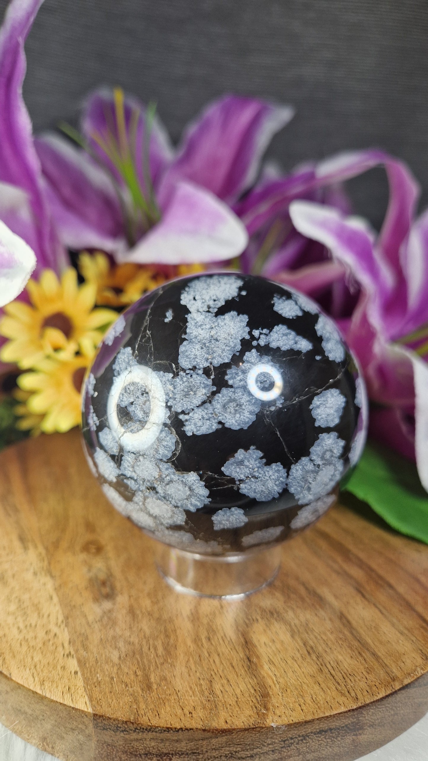 Snowflake Obsidian Sphere - 113
