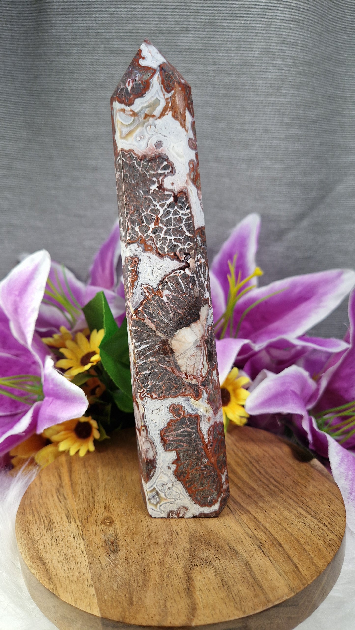 Crazy Lace Agate Tower - 526