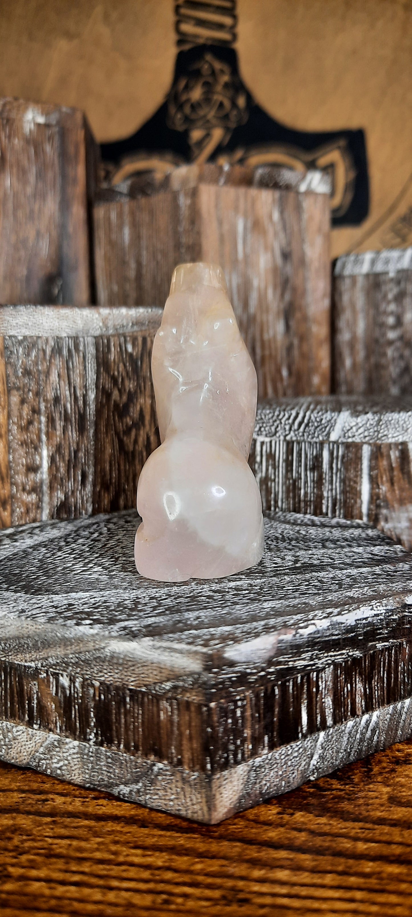 Rose Quartz Wolf - 4