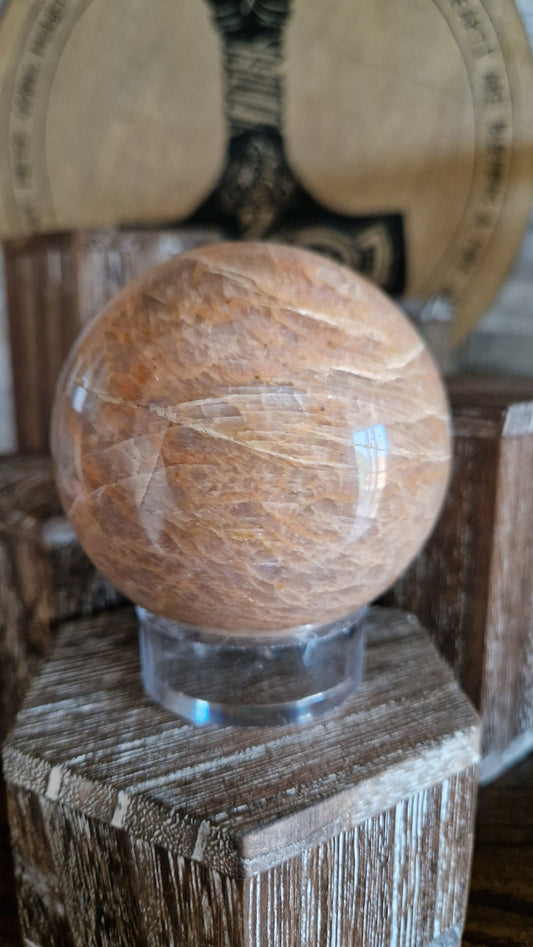 Peach Moonstone Sphere - 687