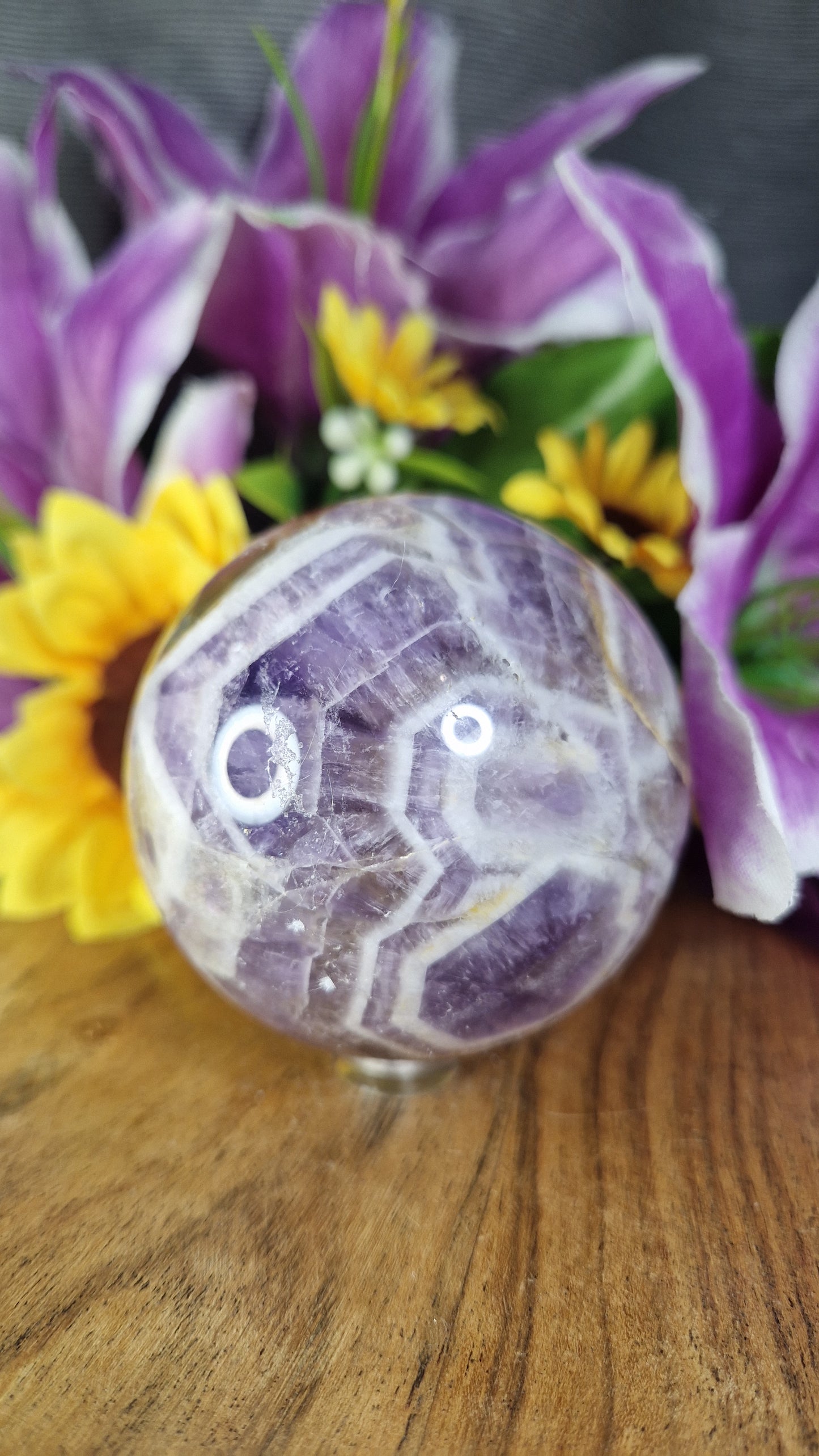 Chevron Amethyst Sphere - 407