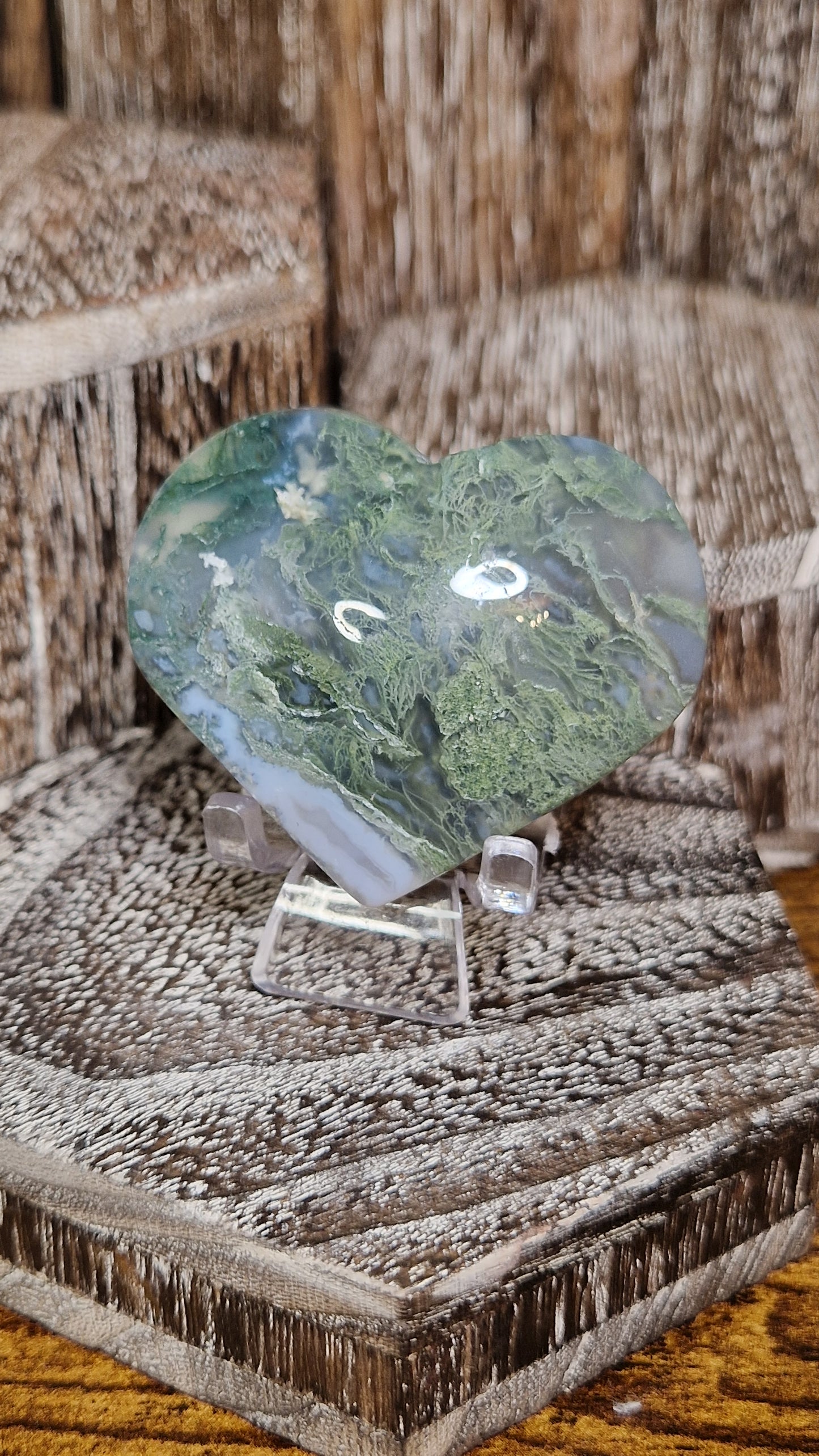 Moss Agate Heart - 65