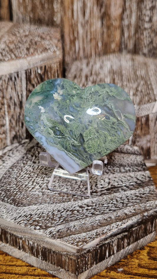 Moss Agate Heart - 65