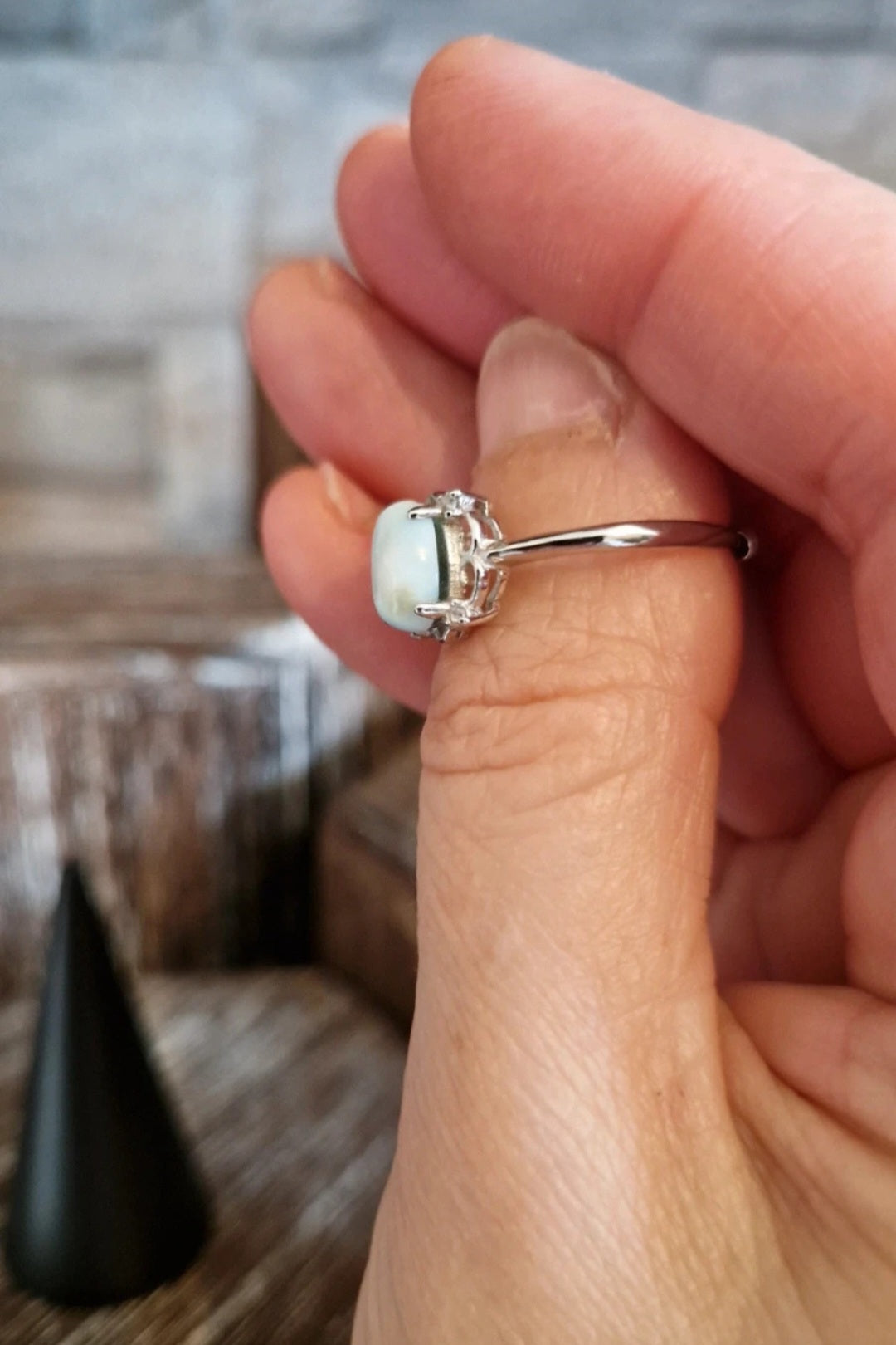 Caribbean Calcite Adjustable Ring