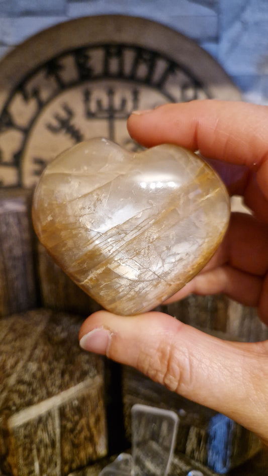 Peach Moonstone Heart - 38