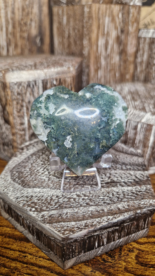 Moss Agate Heart - 77