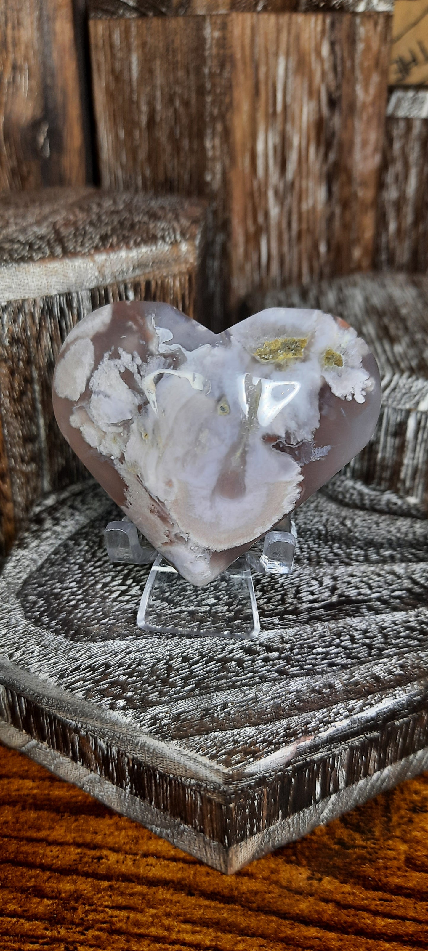 Flower Agate Heart - 73