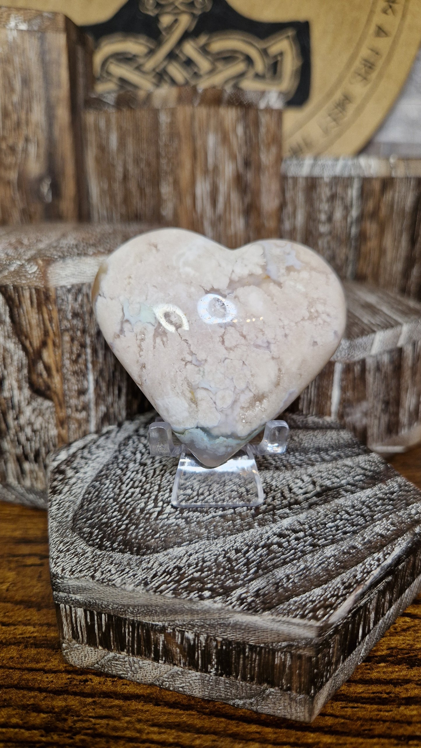 Flower Agate Heart - 47