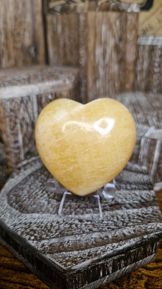 Yellow Calcite Heart - 81