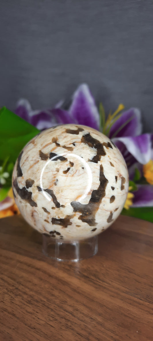 Moonstone and Smoky Quartz Sphere - 497