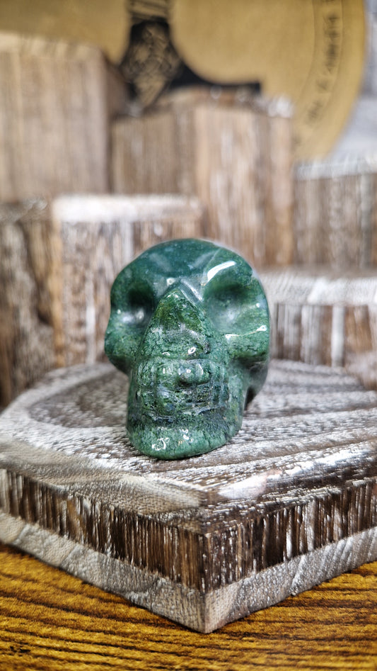 Moss Agate Skull - 20