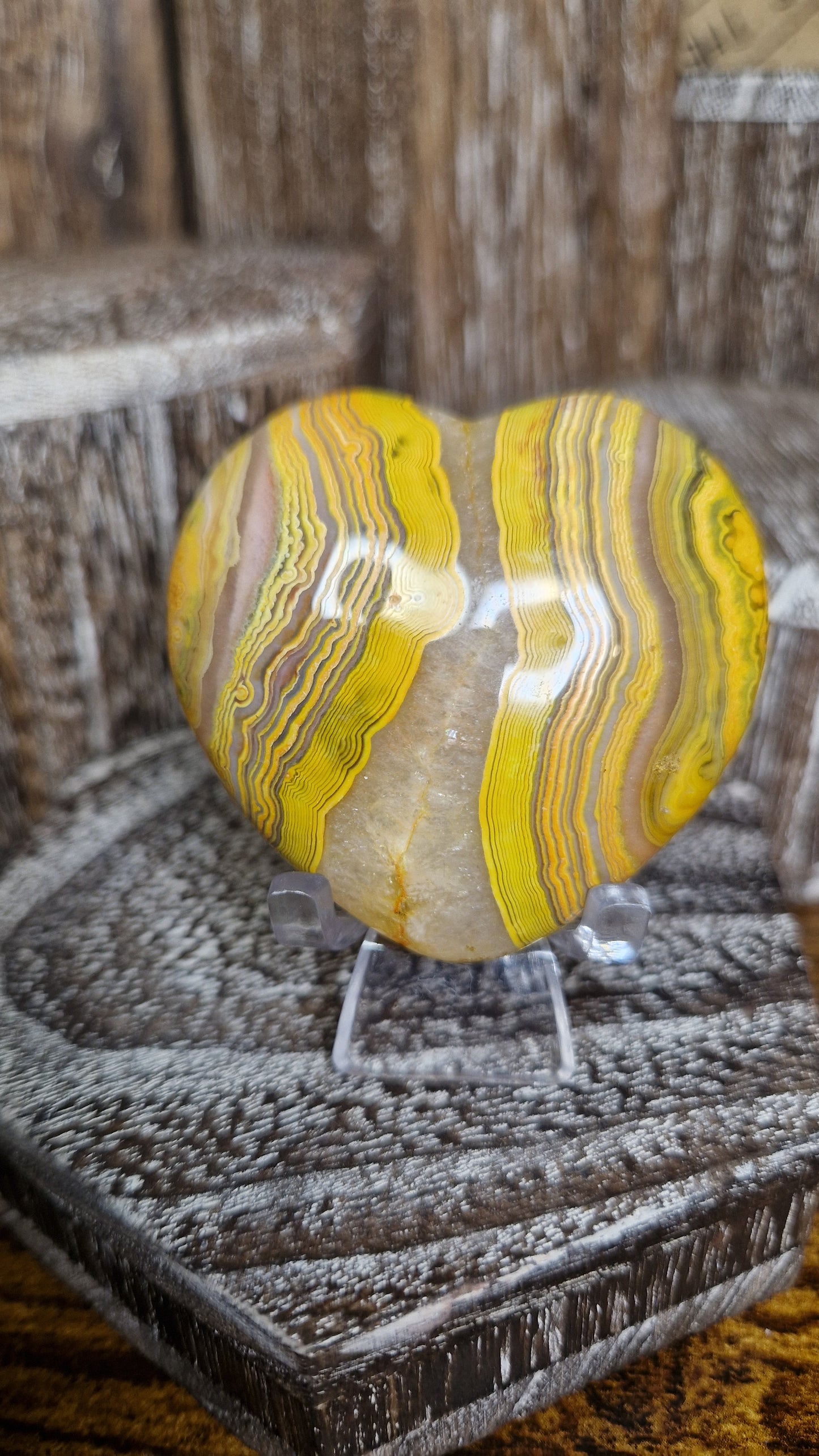 Yellow Banded Agate Heart - 91