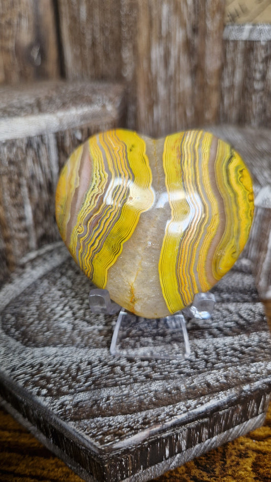 Yellow Banded Agate Heart - 91