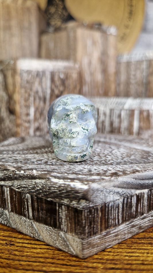 Moss Agate Skull - 28