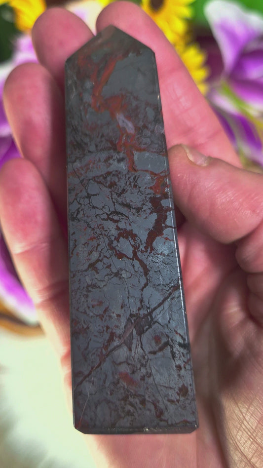 Red Jasper and Hematite Tower - 334