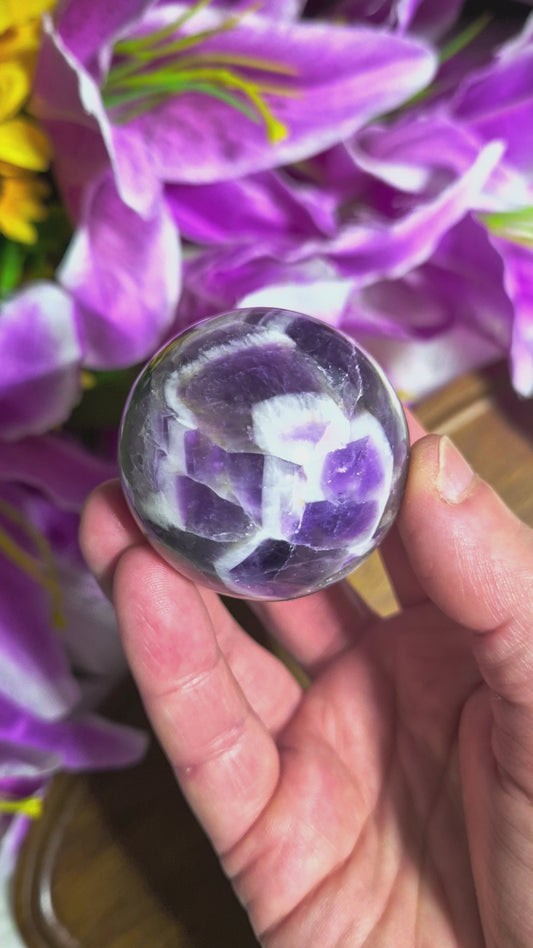 Chevron Amethyst Sphere - 300