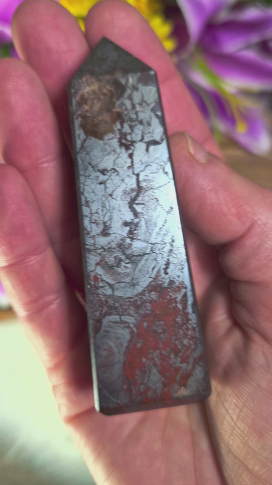Red Jasper and Hematite Tower - 335