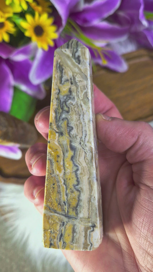 Crazy Lace Agate Tower - 48