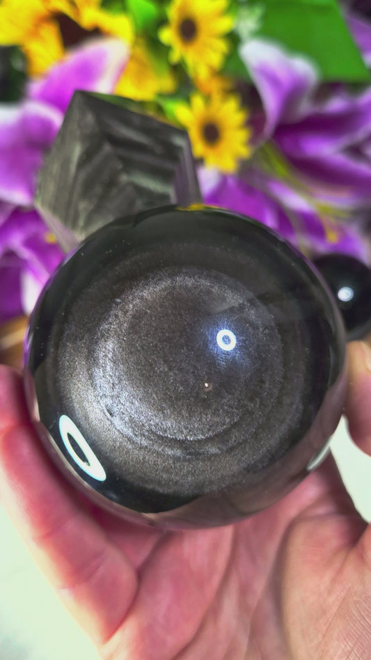 Silver Sheen Obsidian Sphere  - 368