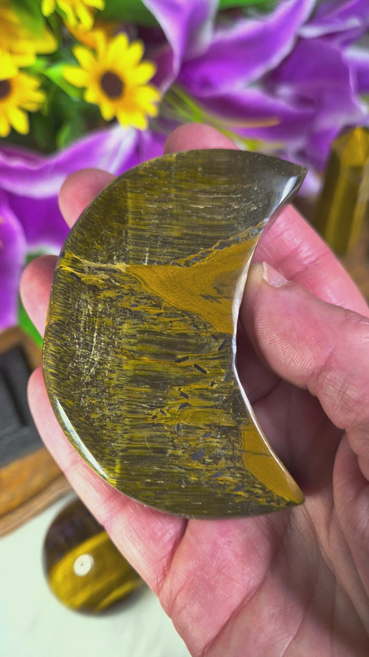 Tiger's Eye Moon with Stand - 331