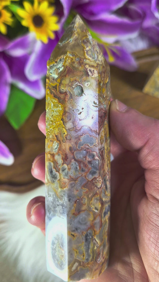 Crazy Lace Agate Tower - 72
