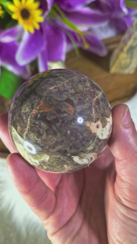 Crazy Lace Agate Sphere - 46