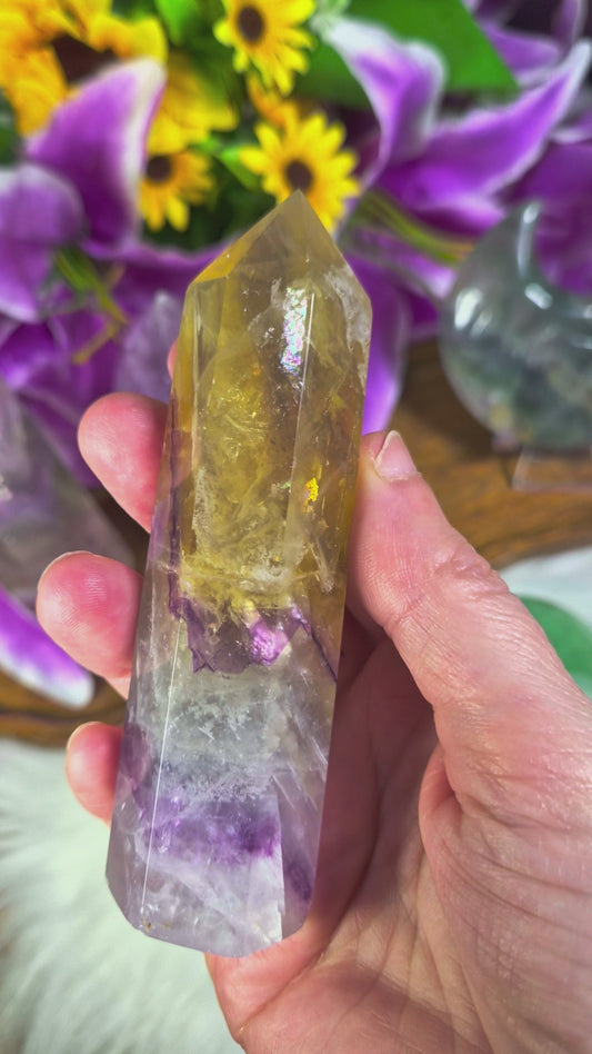 Rainbow Fluorite Tower - 199