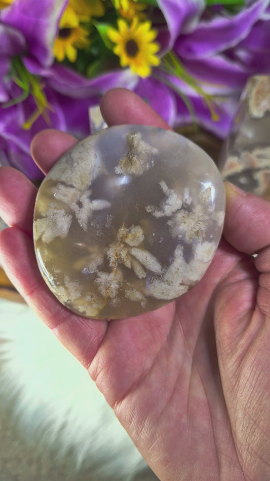 Flower Agate Palmstone - 88