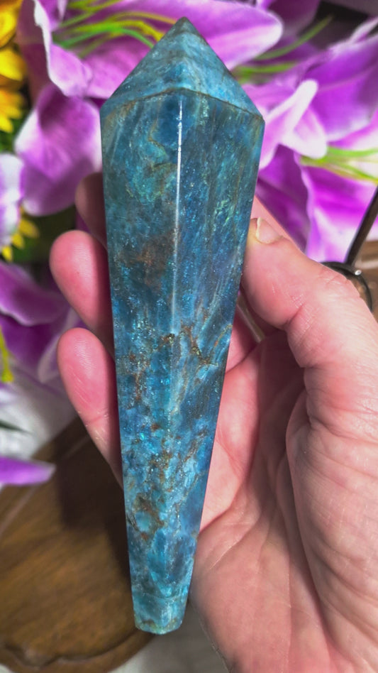 Blue Apatite Wand - 196