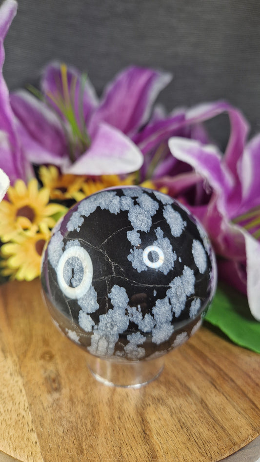 Snowflake Obsidian Sphere - 113