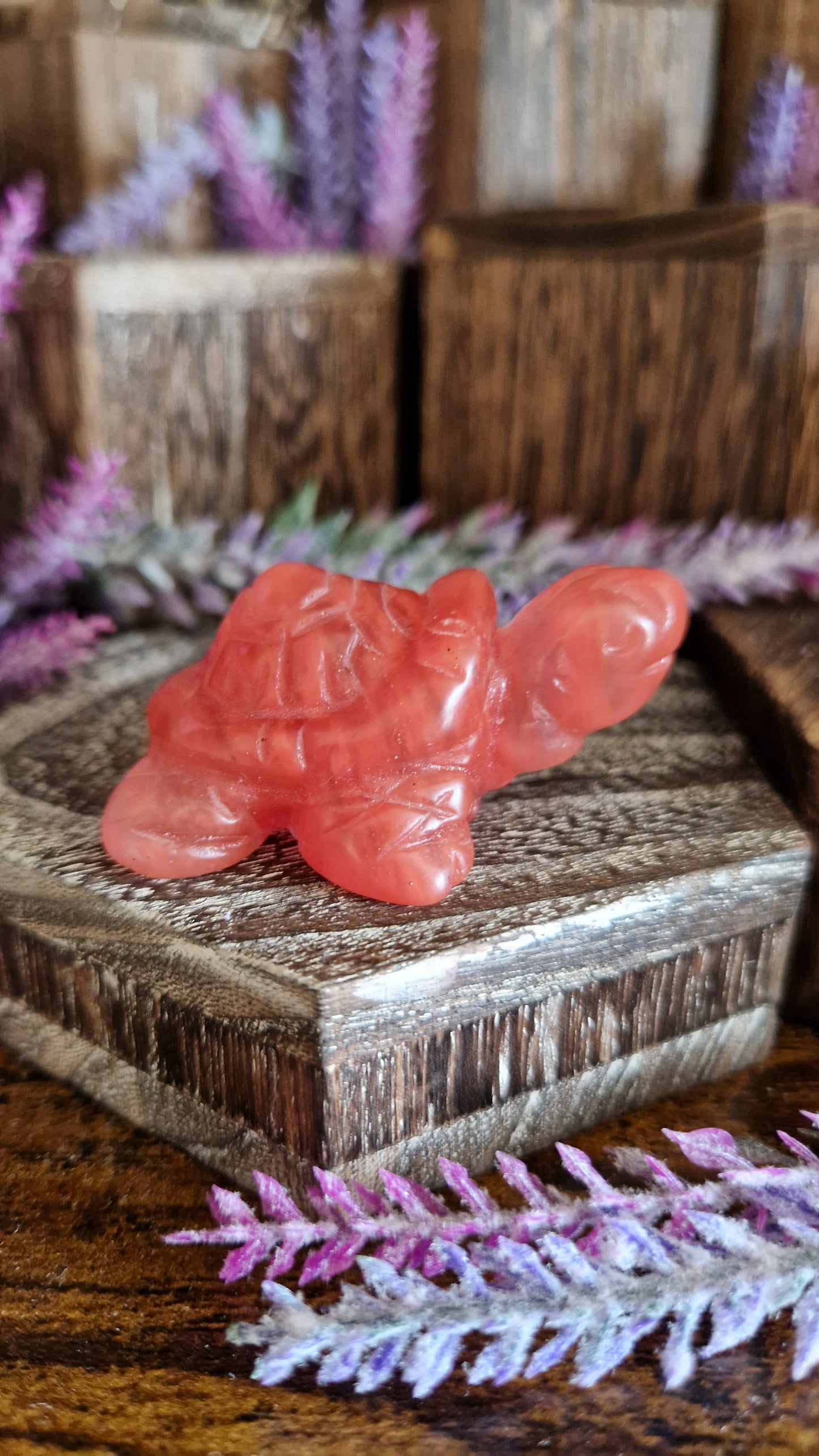 Cherry Quartz Turtle