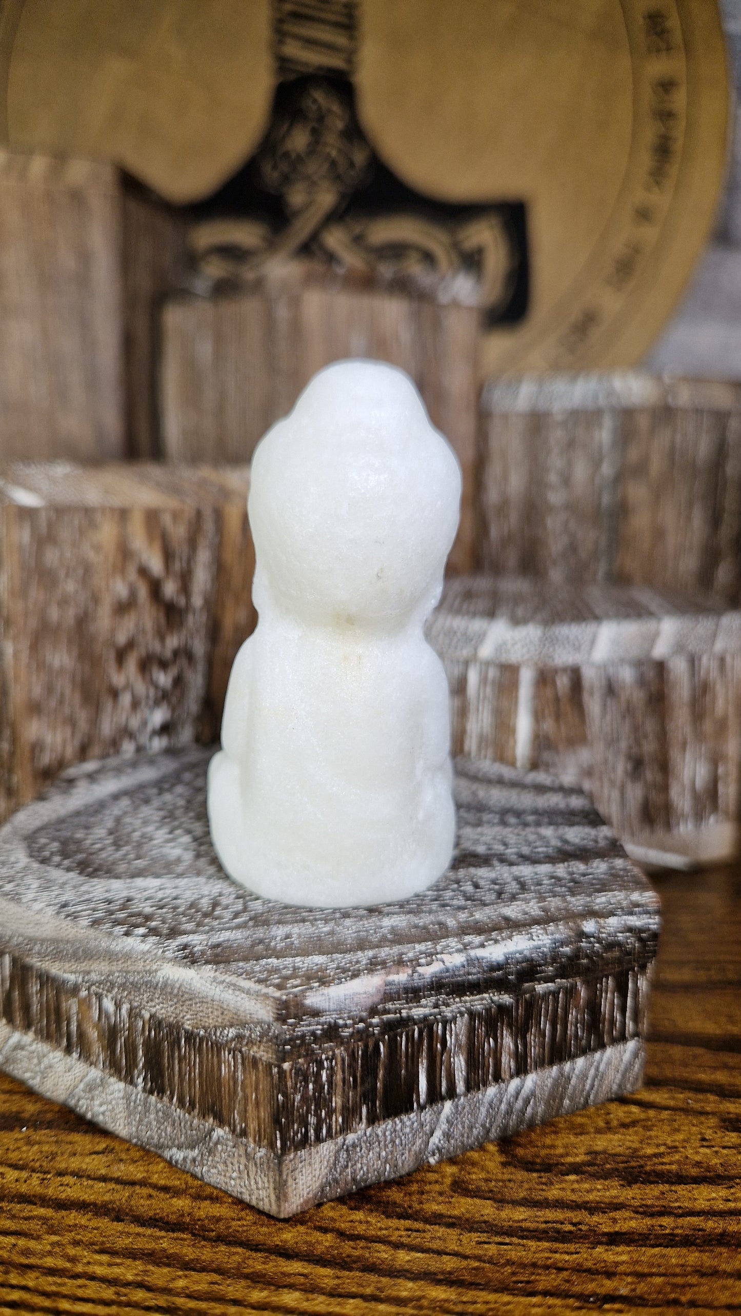 White Calcite Buddha - 7