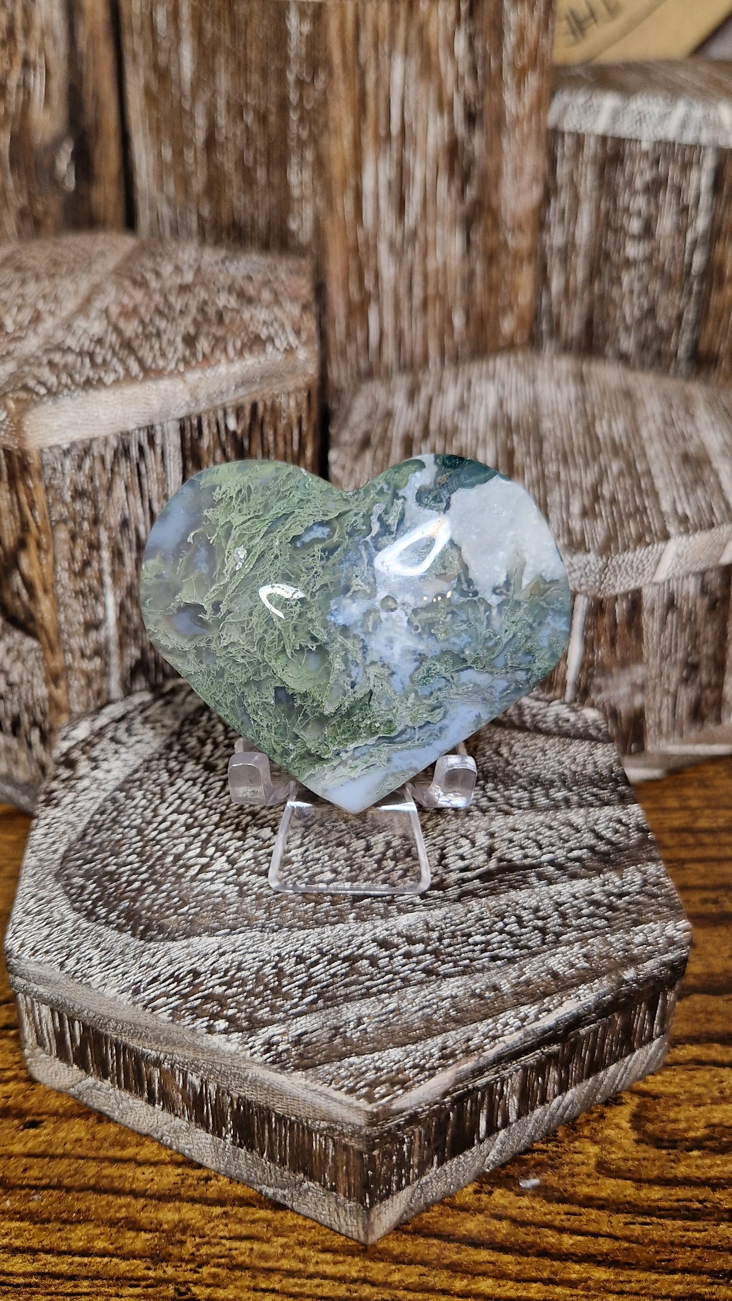 Moss Agate Heart - 65