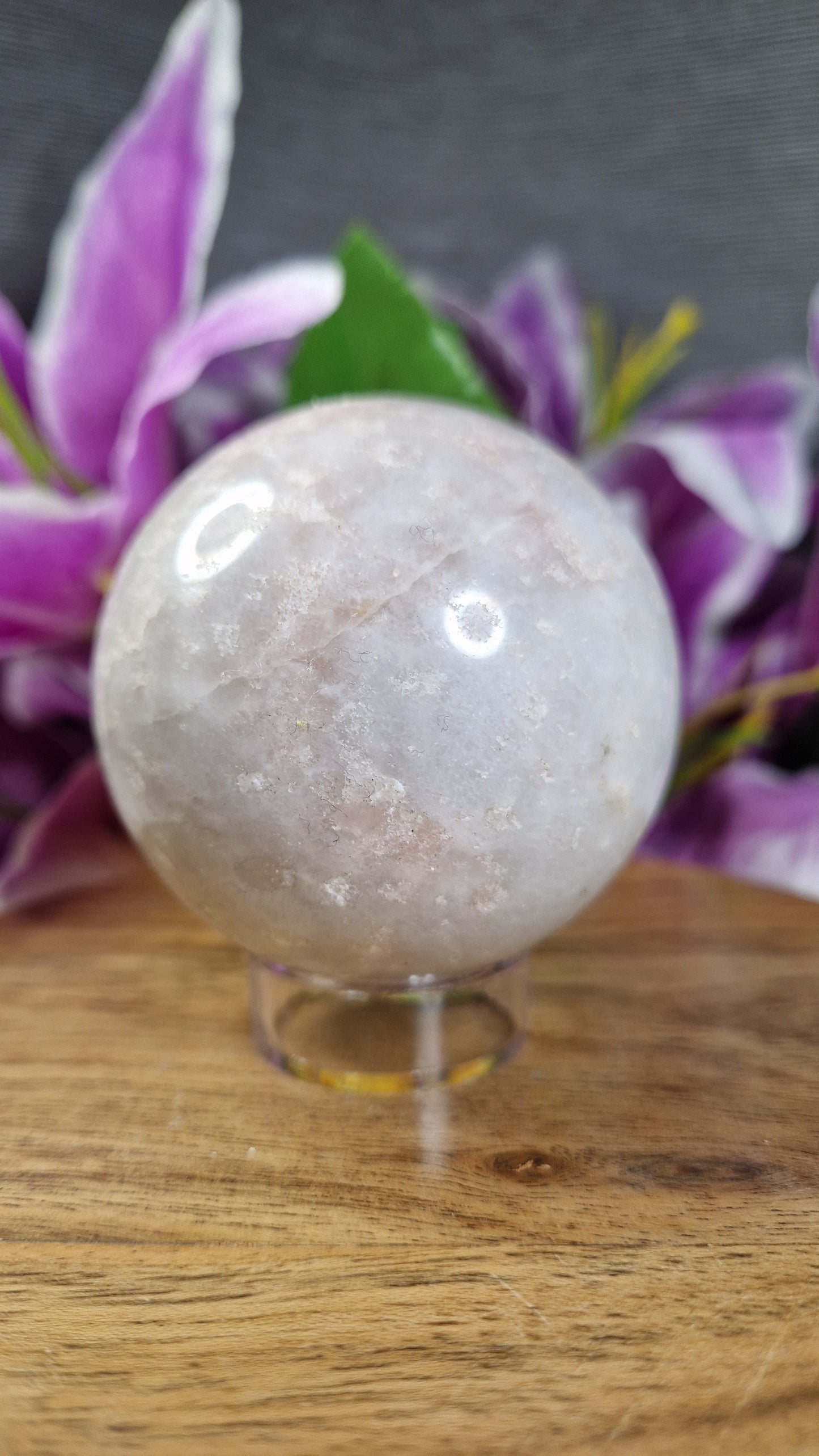Blue Rose Quartz Sphere - 90