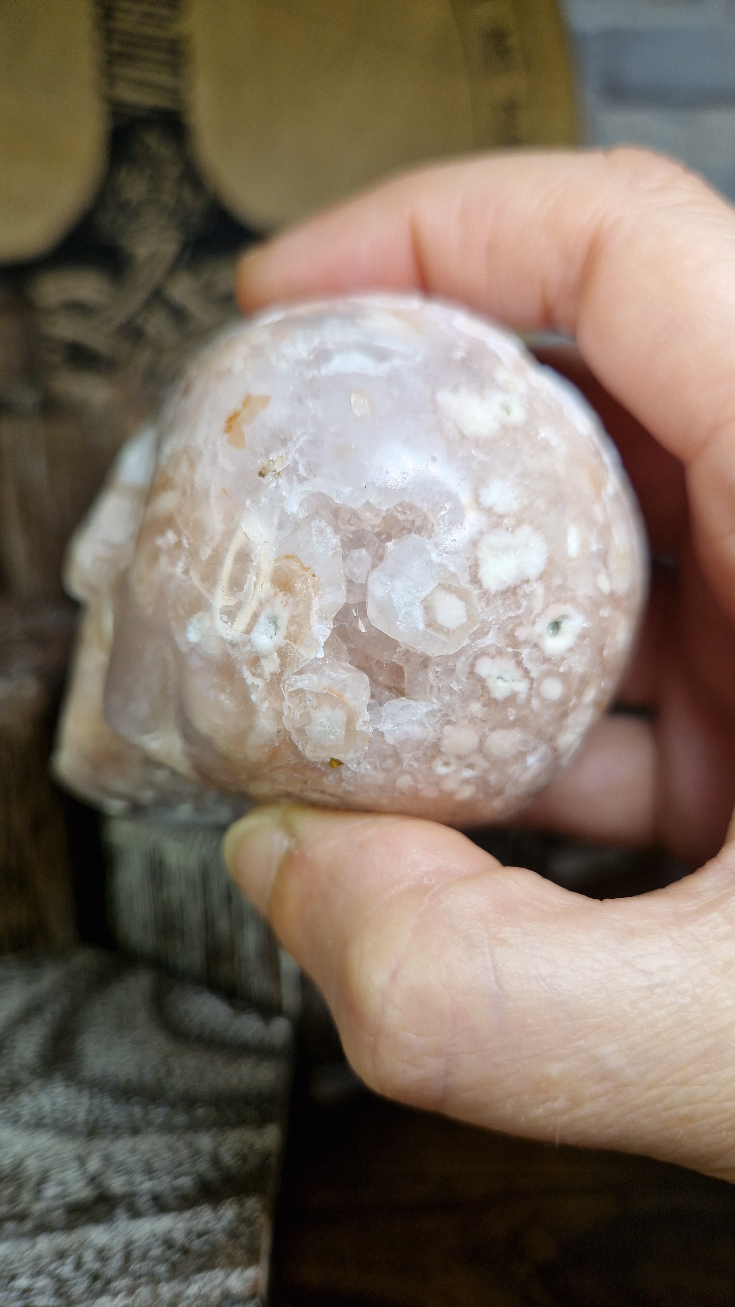 Flower Agate Skull - 9