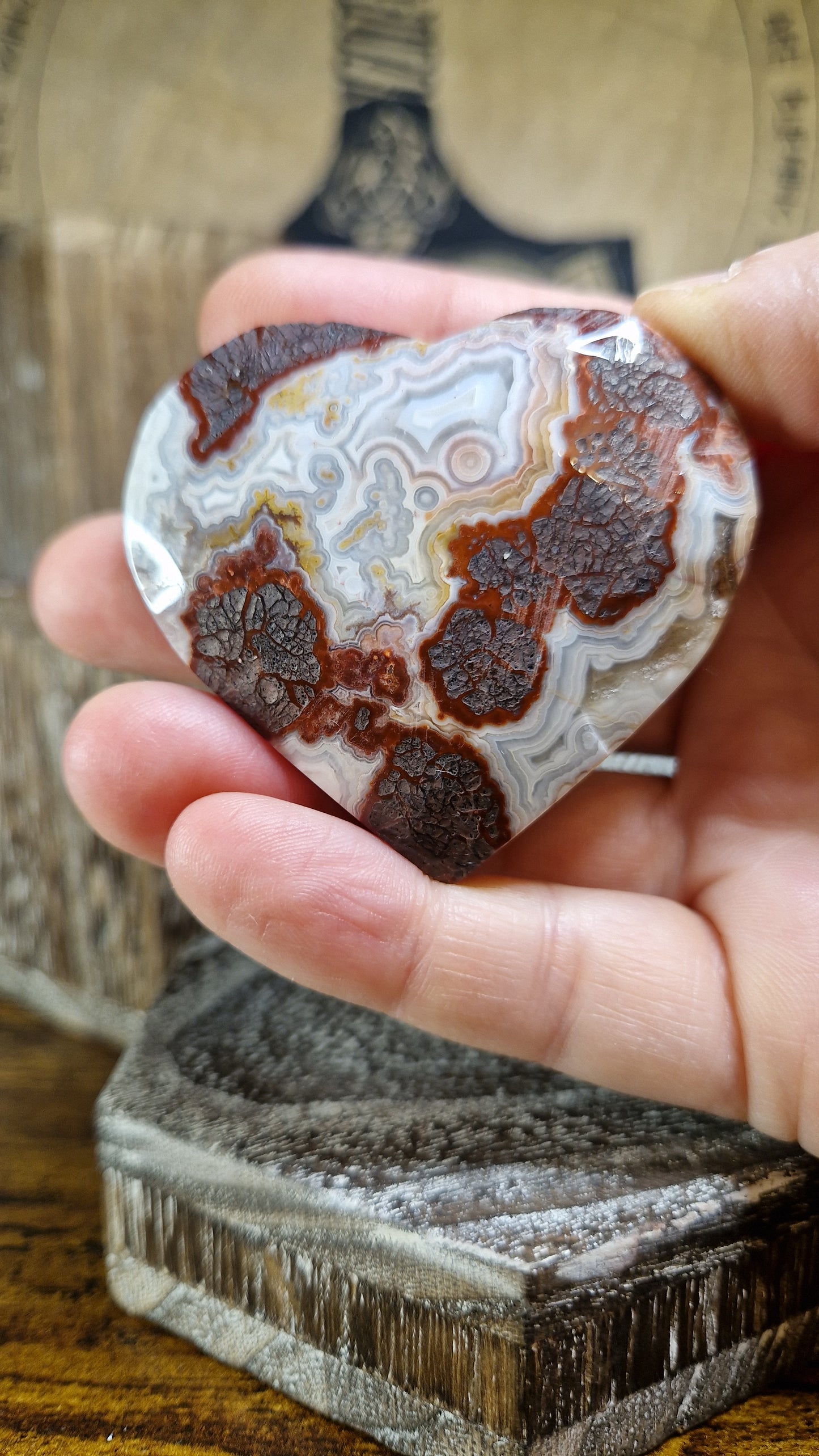 Crazy Lace Agate Heart - 43