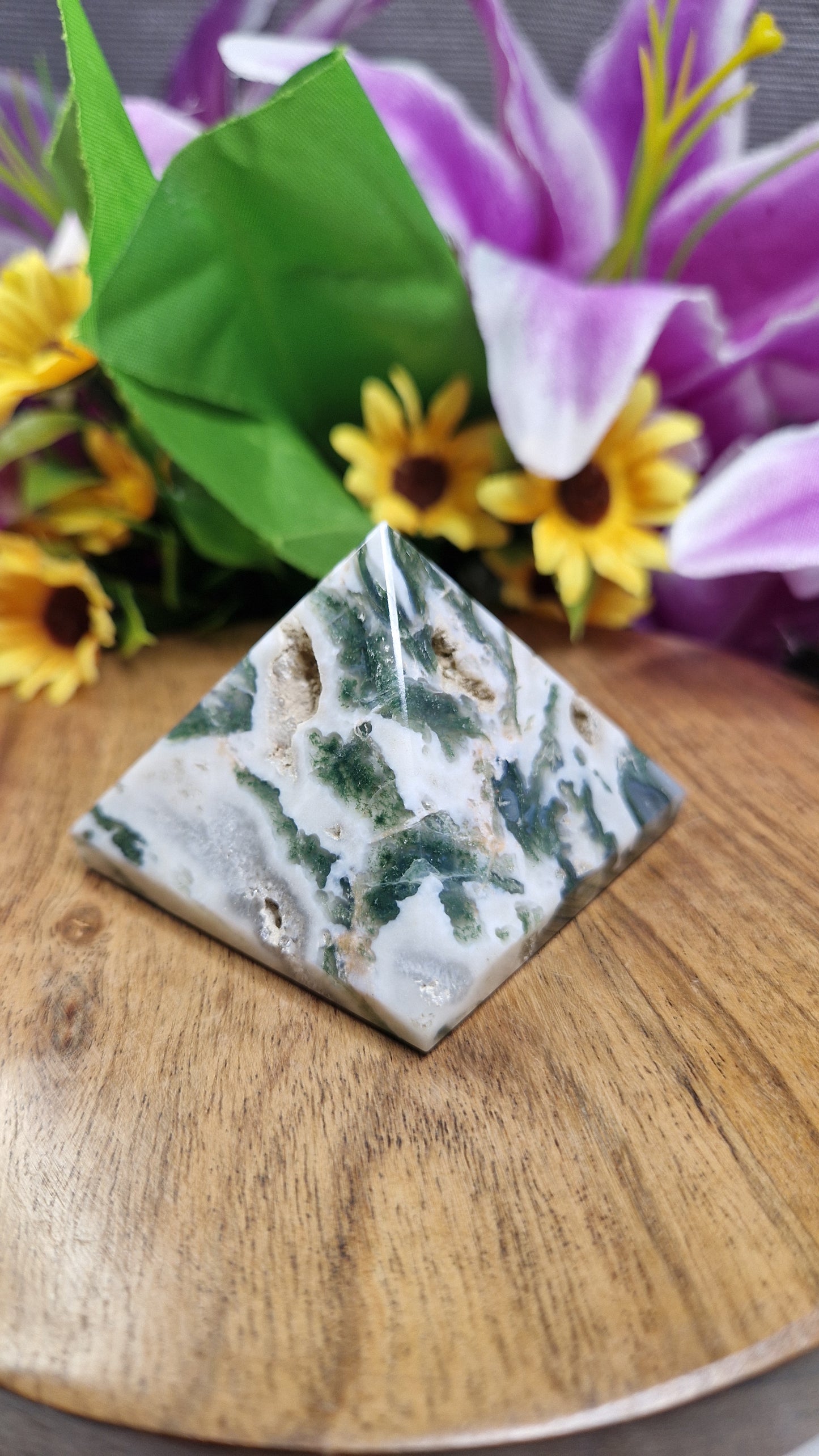 Moss Agate Pyramid - 505