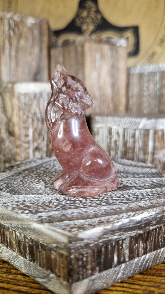 Strawberry Quartz Wolf - 13