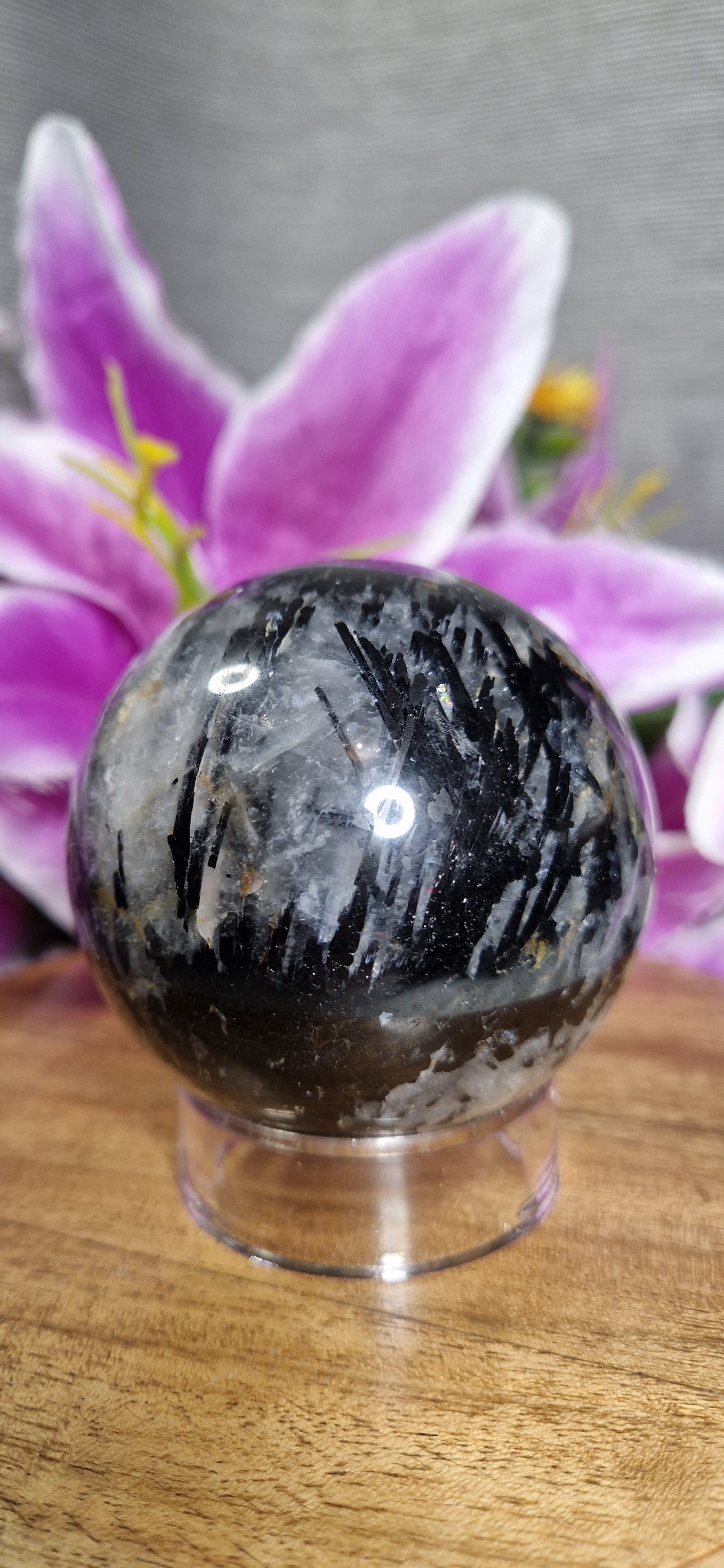 Tourmalineted Quartz Sphere - 328