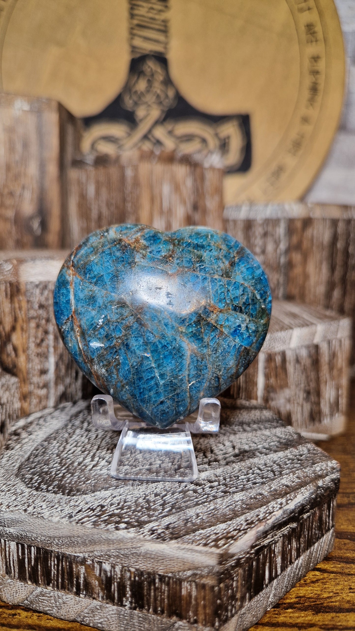 Blue Apatite Heart - 44