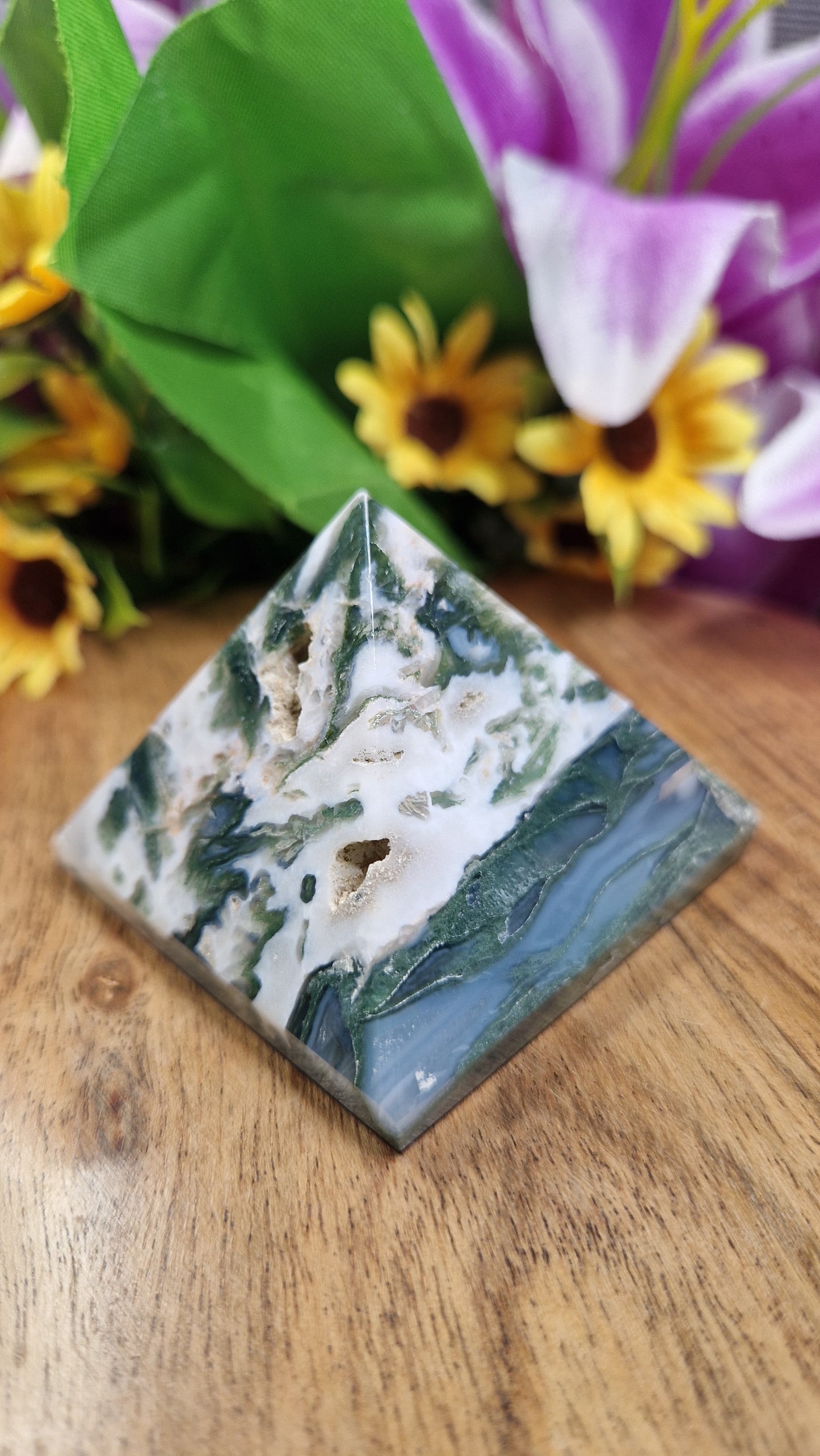 Moss Agate Pyramid - 505